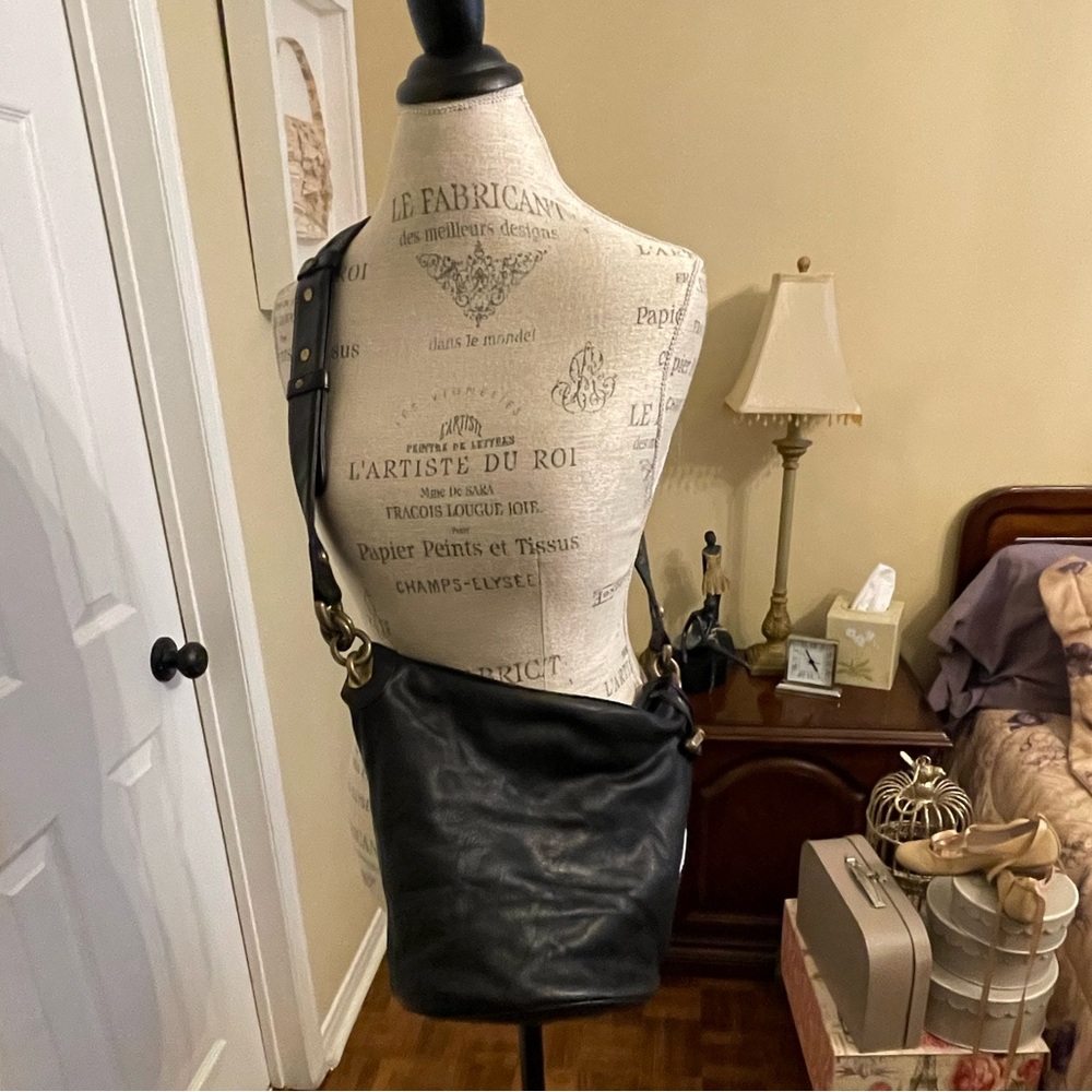 Black leather bag